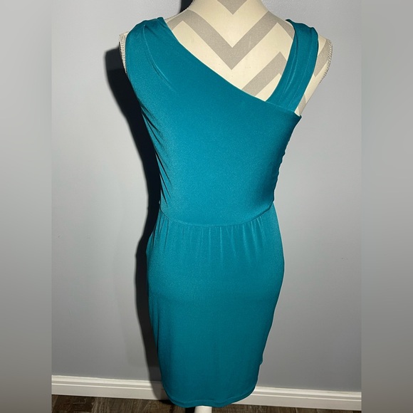 Calvin Klein One Shoulder Teal Dress - Picture 4 of 12
